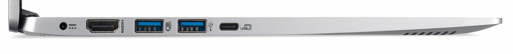 Left: power adapter, HDMI, 3x USB 3.1 Gen 1 (2x Type-A, 1x Type-C)