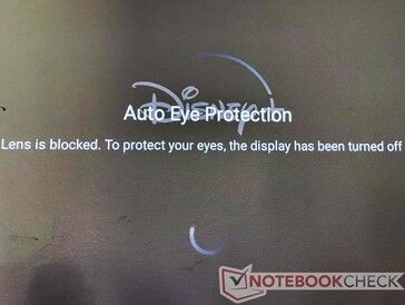 The auto eye protection works reasonably well, but there's enough delay that parents should still keep kids away.