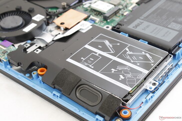 Secondary HDD bay sits underneath the right palm rest
