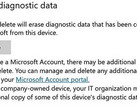Windows 10 build 17093 delete diagnostic data option (Source: Windows Experience Blog)