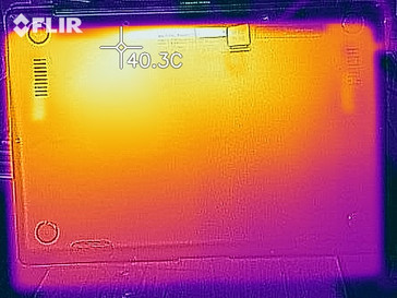 Thermal imaging of the ZenBook under load (bottom)