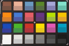 ColorChecker colors. The reference color is in the bottom half of each square.