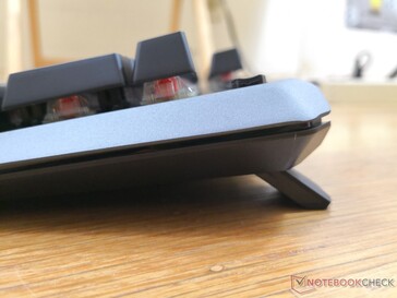 Rear feet opened for elevating the keyboard