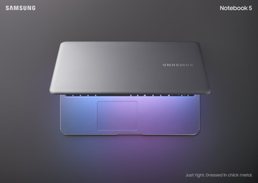 Samsung Notebook 5 Light Titan | view from above partially closed