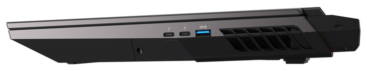 Right side: 2x Thunderbolt 4/USB 4 (Type C; Displayport), USB 3.2 Gen 2 (Type A)