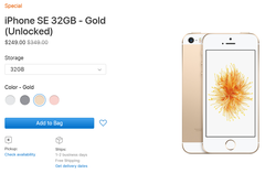 The 32 GB gold and rose-gold iPhone SE smartphones are currently available. (Source: Apple)