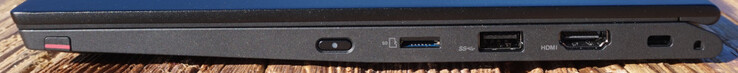 Right: ThinkPad Pen Pro, power button, microSD, USB-A (10 Gbps), HDMI 2.0, Kensington Lock