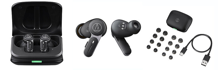 The ATH-TWX7 comes with two sets of tips for comfort and fast-charging case. (Source: Audio-Technica)