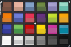ColorChecker: The reference colour is displayed in the lower half of each area of colour