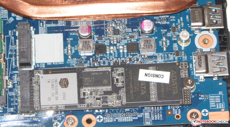 Two NVMe SSDs can be installed.