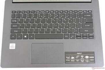 Standard keyboard layout with Power button on top-right corner. Fingerprint reader is optional