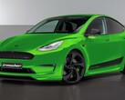 The front of the tuned Tesla Model Y has a much more aggressive design (Image: Irmscher)