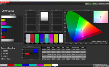 CalMAN - Color Space (Vibrant, Standard, P3)