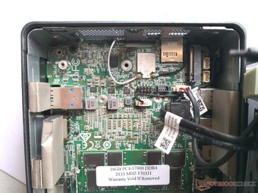 Empty M.2 slot inside our Intel NUC test PC