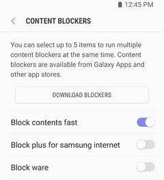 Samsung Internet Browser Beta Content Blockers settings, app now available for all Android handsets