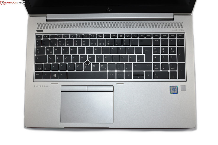 keyboard area of the HP EliteBook 850 G5