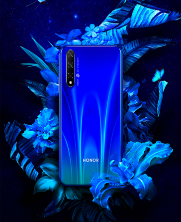 The Honor 20S will be sold in Butterfly Black, White or Blue, the latter 2 of which are also gradient shades. (Source: Honor)