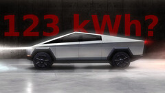 A Tesla showroom manager may have slipped details about the Cybertruck's battery capacity in a recent YouTube video. (Image source: Tesla - edited)