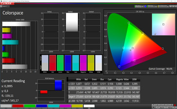 CalMAN: Color space - Automatic (DCI-P3 target color space)