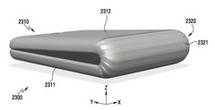 A recent patent application from Samsung shows a smartphone that can fold over itself. (Source: Samsung patent)