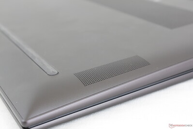 The "true" speaker grilles are on the bottom of the laptop The "true" speaker grilles are on the bottom of the laptop