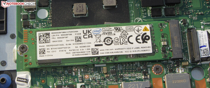 An Intel PCIe 3 SSD serves as the system drive.