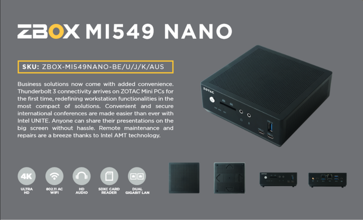 The MI549 Nano is actively cooled. (Source: ZOTAC)