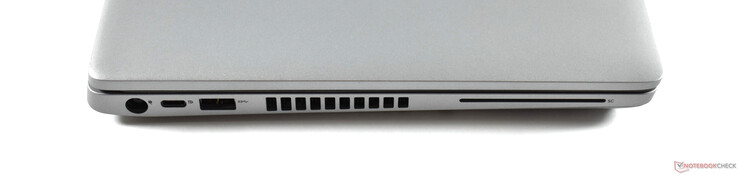 Left: Power supply, USB-C 3.2 Gen 1, USB-A 3.0, smart card reader