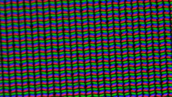The LC display relies on a classic RGB sub-pixel matrix consisting of a red, a blue and a green light diode.