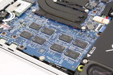 Soldered RAM modules. RAM is not user-upgradeable