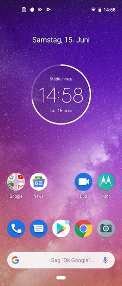 Moto One Vision home screen
