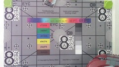 A photo of our test chart taken with the rear-facing camera