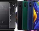 The Xiaomi Mi 8 Explorer Edition (L) and Mi Mix 3 (R) were released in 2018. (Image source: Xiaomi/Paranoid Android - edited)