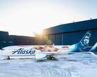The aircraft had already landed when the Galaxy A21 caught fire. (Image source: Alaska Airlines)