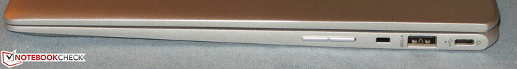 Right-hand side: Volume rocker, cable lock slot, USB 3.1 Gen 1 Type-C, USB 3.1 Gen1 Type-A
