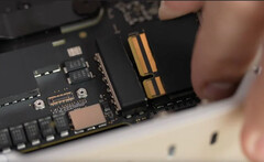 The &quot;removable SSD&quot; in the Mac Studio is just a raw storage module with NAND controller/bridges. (Image Source: Max Tech on YouTube)