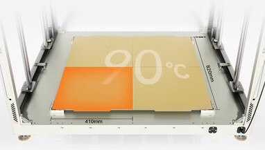 Heated print bed with 4 independent sections (Image Source: Elegoo)