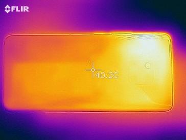 Heat map of the back of the device under load