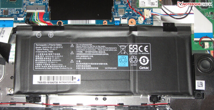 The battery offers a capacity of 46.74 Wh.