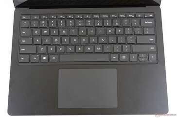 Same keyboard and layout as the Surface Laptop 3 15. There are no auxiliary keys or fingerprint reader