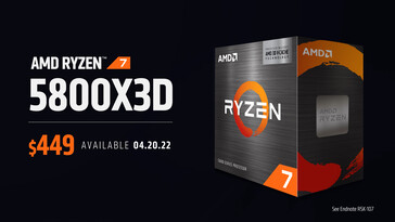 AMD Ryzen 7 5800X3D will be available for US$449. (Source: AMD)