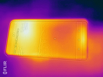 Heat-map of the front of the device under maximum load