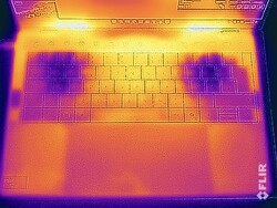 You can see the size of the touchpad on the infrared image.