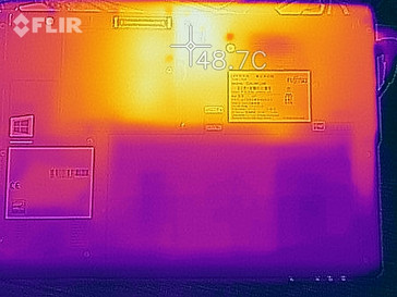 Heat-map of the bottom case under load