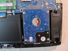 The 2.5" SATA drive can easily be changed.
