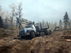 An image from the game MudRunner showing two vehicles. (Image source: Steam)