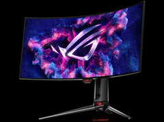 The ROG Swift OLED PG34WCDM is the world&#039;s first 34-inch OLED and 240 Hz monitor. (Image source: ASUS)