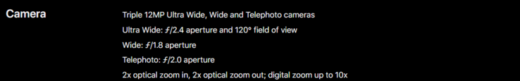 How Apple describes the optical zoom capabilities of the iPhone 11 series. (Image source: Apple)