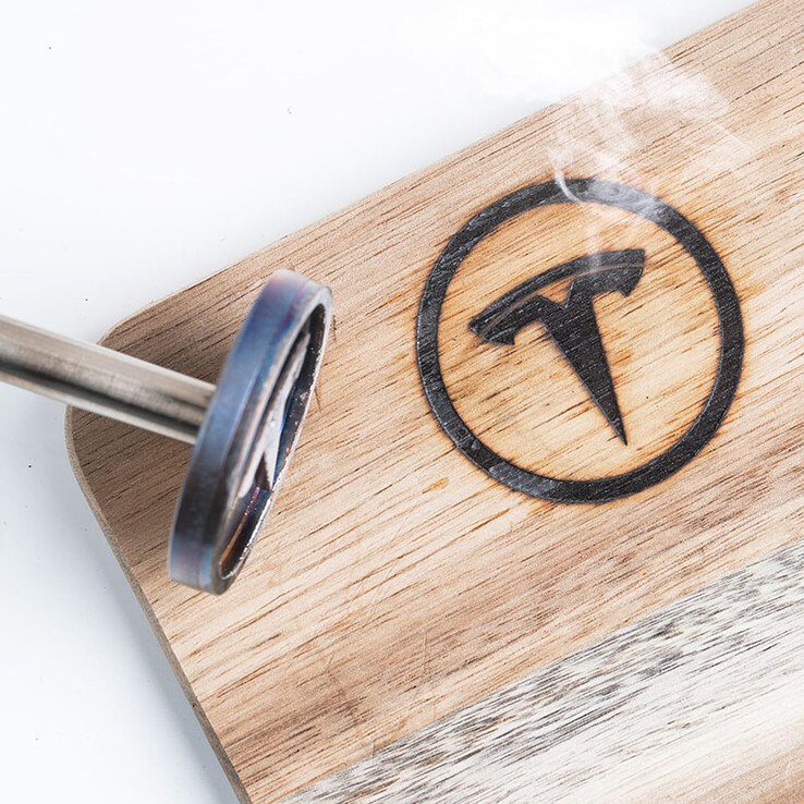 The Tesla branding iron stamp
