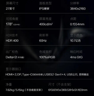 Main specs (Image source: IT Home)